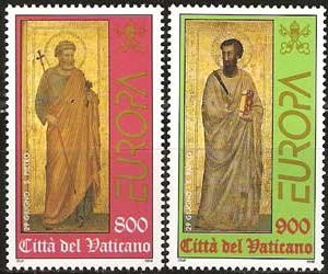 Serie sellos Vaticano 1104-05. Europa