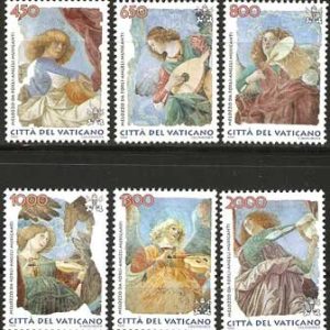 Serie sellos Vaticano 1108-13. Ángeles músicos