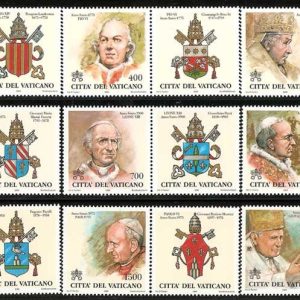 Serie sellos Vaticano 1185-93. Los Papas y los Años Santos