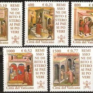 Serie sellos Vaticano 1237-41. Remisión deuda países pobres
