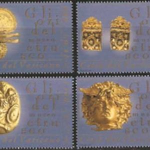 Serie sellos Vaticano 1242-45. Oro etrusco Museos vaticanos