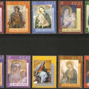 Serie sellos Vaticano 1250-59. Vírgenes Basílica de San Pedro