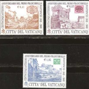 Serie sellos Vaticano 1263-65.150 Aniv. primer sello pontificio
