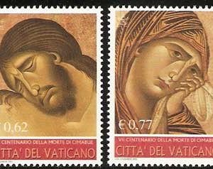 Serie sellos Vaticano 1272-75. VII Cent. muerte de Cimabue