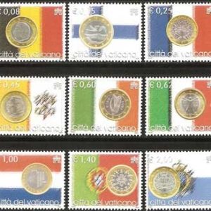 Serie sellos Vaticano 1345-59. El Euro une Europa
