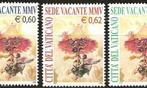 Serie sellos Vaticano 1374-76. Sede Vacante