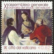 Serie sellos Vaticano 1386.Asamblea del Sínodo de los Obispos