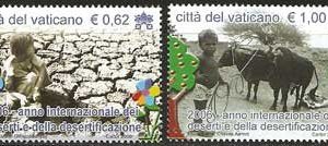 Serie sellos Vaticano 1413-14.Año Internacional de los Desiertos