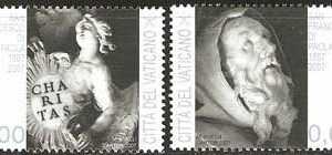 Serie sellos Vaticano 1427-28.Cent muerte San Francisco de Paula
