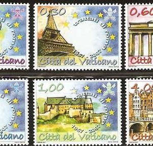 Serie sellos Vaticano 1438-43. 50 Aniv. Firma del Tratado Roma