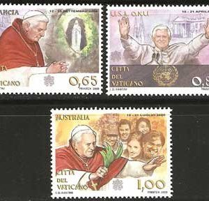 Serie sellos Vaticano 1498-00. Viajes de S.S. Benedicto XVI