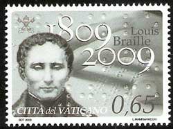 Serie sellos Vaticano 1510. Bicent. nacimiento Louis Braille