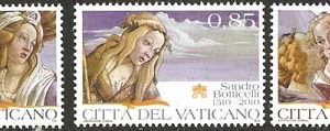 Serie sellos Vaticano 1516-18. Sandro Boticelli