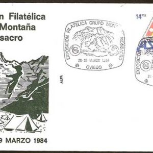 0247. Matasellos Exp. Grupo de Montaña Monsacro (Oviedo – 1984)