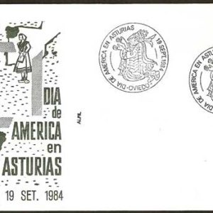 0258.Matasellos Día de América en Asturias (Oviedo- 19/09/84)