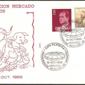 0277.Matasellos Inauguración Mercado de Ganado(Grado – 12/10/85)