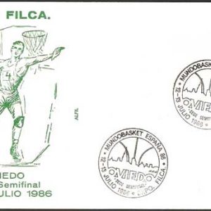 0288.Matasellos Sede Semifinal Mundobasket(Oviedo-12-13/07/86)