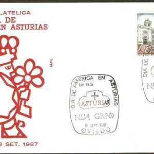 0307.Matasellos Día de América en Asturias (Oviedo – 19/09/87)