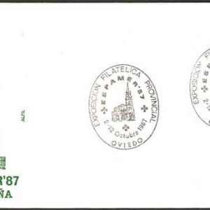 0310.Matasellos Espamer 87 (Oviedo – 2-12/10/87)
