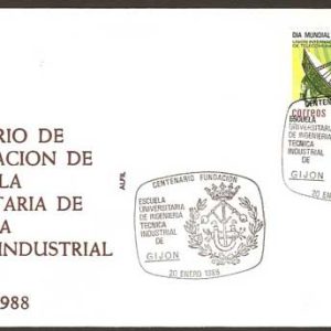 0315.Matasellos Fundación Escuela Universitaria (Gijón-20/01/88)