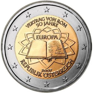 Moneda 2 euros de Austria 2007 – Tratado Roma