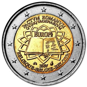 Moneda 2 euros de Bélgica 2007 – Tratado Roma