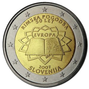 Moneda 2 euros de Eslovenia 2007 – Tratado Roma