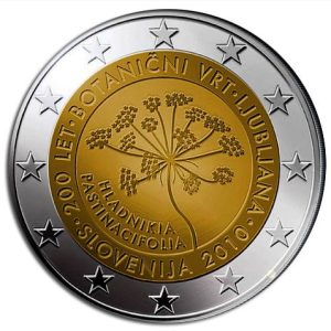 Moneda 2 euros de Eslovenia 2010 Jardin Botánico