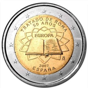 Moneda 2 euros de España 2007 – Tratado Roma