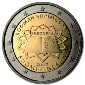 Moneda 2 euros de Finlandia 2007 – Tratado Roma