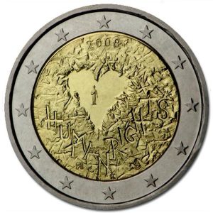 Moneda 2 euros de Finlandia 2008. Derechos Humanos
