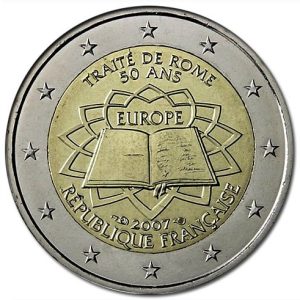 Moneda 2 euros de Francia 2007 – Tratado Roma