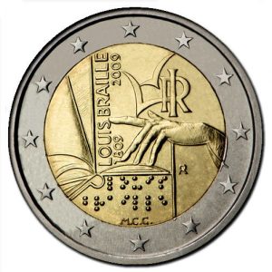 Moneda 2 euros de Italia 2009 Louis Braille