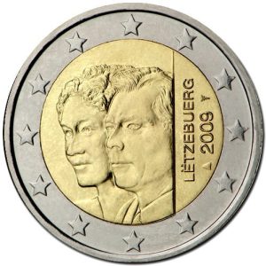 Moneda 2 euros de Luxemburgo 2009 Aniversario Duquesa Carlota
