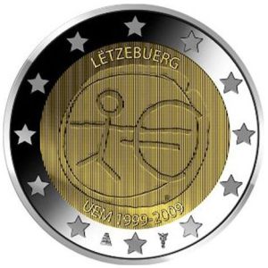 Moneda 2 euros de Luxemburgo 2009 Tema común EMU