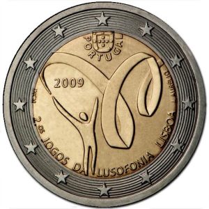 Moneda 2 euros de Portugal 2009 Juegos de Lusophonia