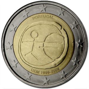Moneda 2 euros de Portugal 2009 Tema común EMU
