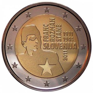 Moneda 2 euros de Eslovenia 2011 Franc Rozman-Stane