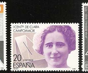 2929-31.  Sello Centenarios. Clara Campoamor, Monnet y Fray Luis