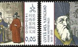 Serie sellos Vaticano 1524-25. IV Cent. muerte Mateo Ricci