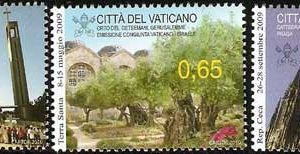 Serie sellos Vaticano 1540-42. Viajes del Papa