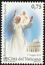 Serie sellos Vaticano 1552. Beatificación de Juan Pablo II