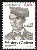 Serie sellos Andorra 373. Jacinto Verdaguer