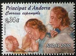 Serie sellos Andorra 380. Navidad