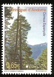 Serie sellos Andorra 383. Europa, bosques