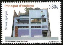 Serie sellos Andorra 384. Arquitectura