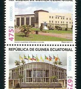 Sellos Guinea Ec. 434-37.Arquitectura moderna