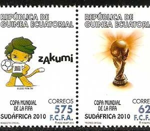 Sellos Guinea Ec. 438-41.Copa Fifa Sudáfrica 2010