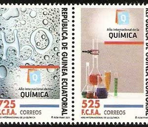 Sellos Guinea Ec. 447-50.Año Internacional de la Química
