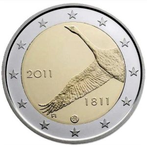 Moneda 2 euros de Finlandia 2011 200 Aniversario Banco